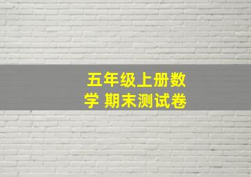 五年级上册数学 期末测试卷